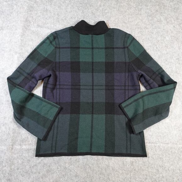 Ann Taylor Sweater Womens Large Tartan Plaid Knit Festive Holiday Soft Mock Neck - Picture 4 of 8